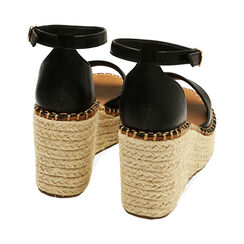 Sandali neri, zeppa 8,5 cm, Primadonna, 214907132EPNERO035, 003 preview