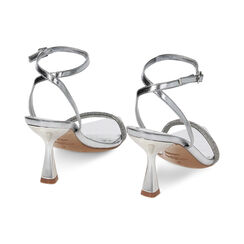 Sandali argento in laminato con pietre, tacco 8 cm, Primadonna, 234948321LPARGE041, 003 preview