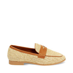 Mocassino da donna beige in raffia, Primadonna, 254902603RFBEIG035, 001a