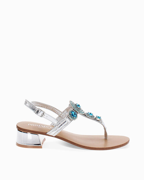 CHAUSSURES POUR FEMMES SANDALE LAMIN&Eacute; AR, MULTI COLOR