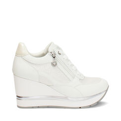 Sneakers bianche tacco 8 cm, Scarpe, 272811615EPBIAN036, 001a