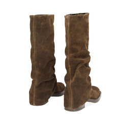 Stivali biker in camoscio testa di moro, Primadonna, 24A572025CMMORO035, 003 preview
