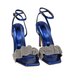 Sandales bleues avec strass, talon 10,5 cm , Soldes, 192113705LMBLUE035, 002 preview