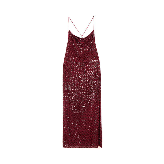 Vestito bordeaux con pailettes da donna, Primadonna, 26C925059PLBORDS