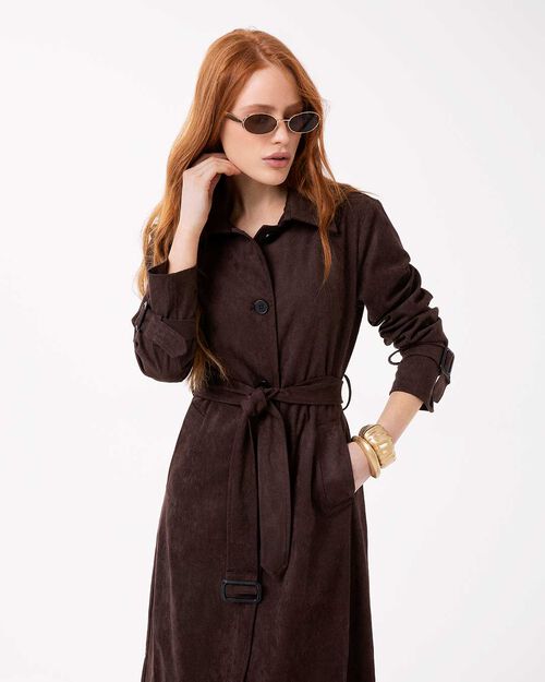 Trench testa di moro con design sofisticato, DK BROWN