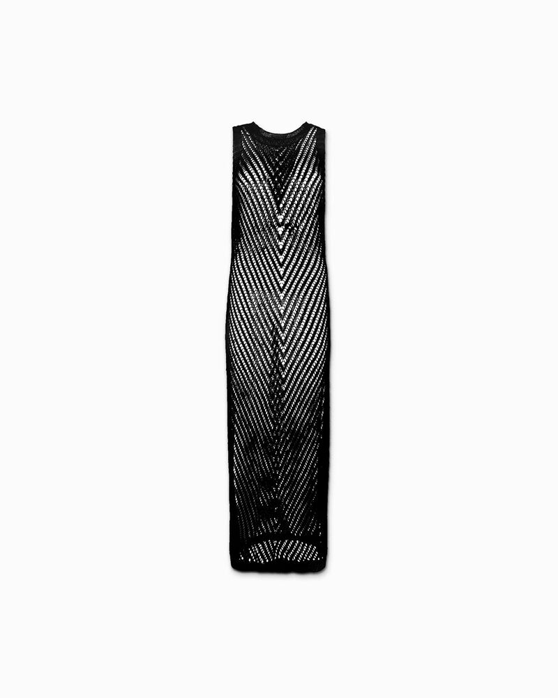 Vestito donna nero in tessuto image number null