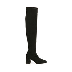 Cuissardes noires en microfibre, talon 7 cm , Primadonna, 203082201MFNERO035, 001a