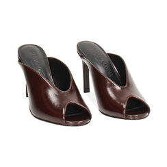 Mules open toe testa di moro con tacco 8,7 cm, Primadonna, 26M707009EUMORO036, 002 preview