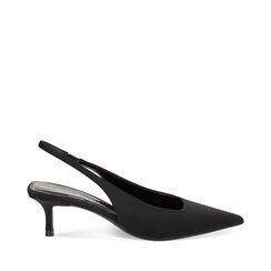 Salones slingback de mujer negros en tejido bajos, Primadonna, 252115901LYNERO035, 001a