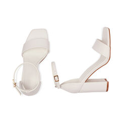 Sandales blanches, talon 9 cm , Primadonna, 192104901EPBIAN035, 003 preview