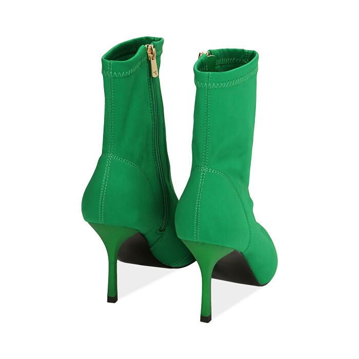 Botines de mujer lycra verde, tacón 8,5 cm | Colección Primadonna Collection