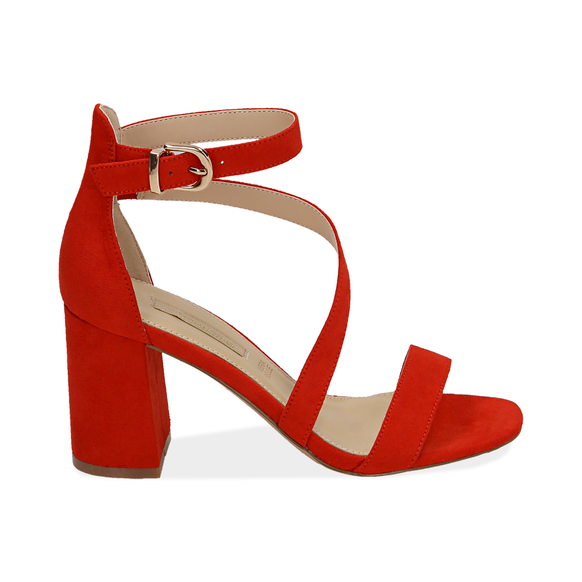 Sandalias en microfibra color coral, tacón 8 cm | Primadonna Collection
