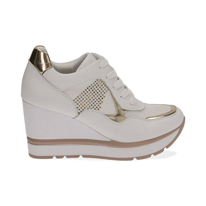 Sneakers bianche, zeppa 6 cm | Primadonna Collection