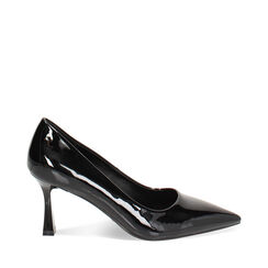 Décolleté nere in vernice, tacco 7,5 cm, Primadonna, 244909201VENERO038, 001a