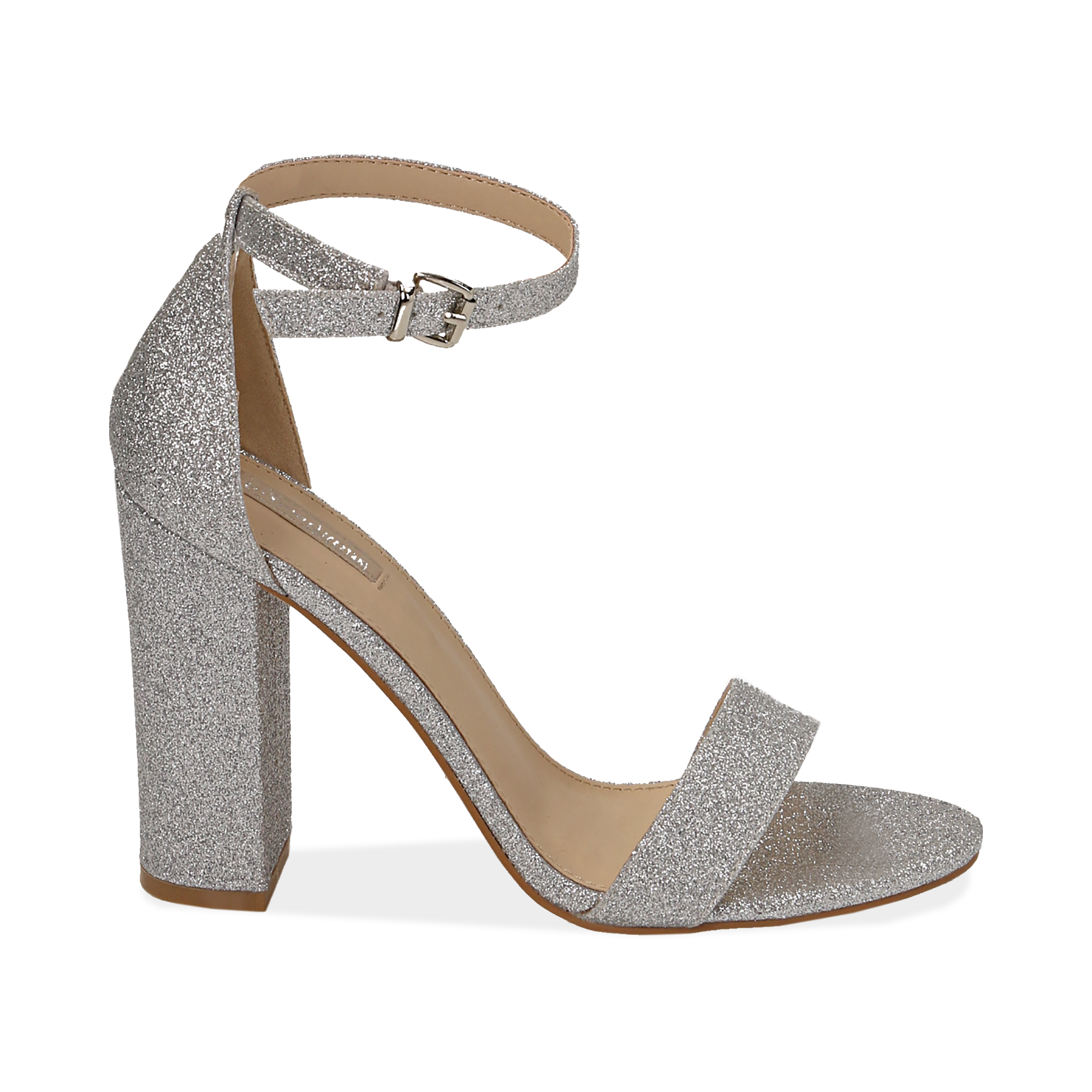 zapatos de tacon plateados