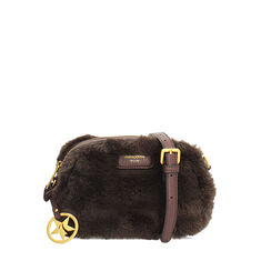 Borsa a tracolla in faux fur testa di moro, Primadonna, 265700565FUMOROUNI, 001a