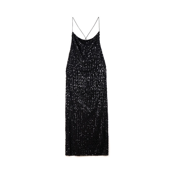 Vestito in paillettes nere con dettagli scintillanti, Primadonna, 26C925059PLNEROL