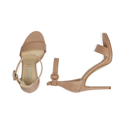 Sandalias en eco-piel color nude, tacón 11 cm , Primadonna, 152123343EPNUDE039, 003 preview