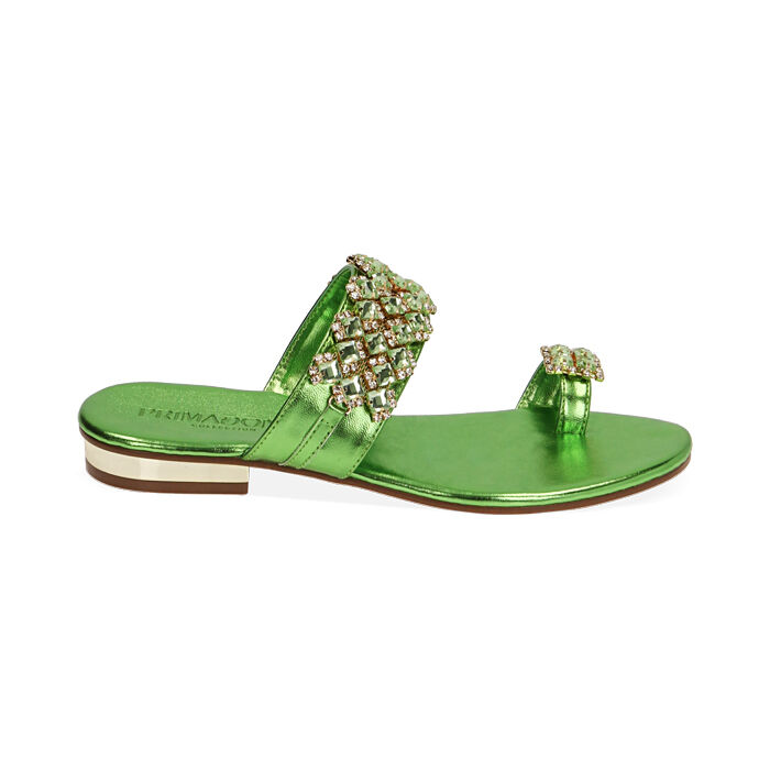 Sandali gioiello bassi verdi on sale