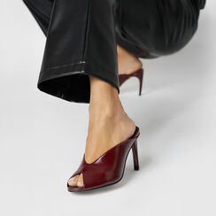 Mules open toe bordeaux con tacco 8,7 cm, Primadonna, 26M707009EUBORD035, 002a