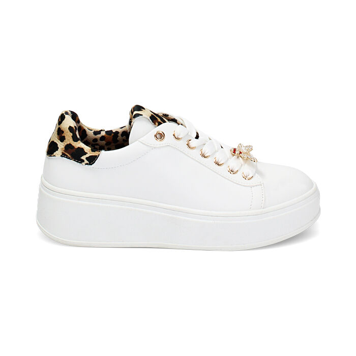 Baskets blanches leopard deals