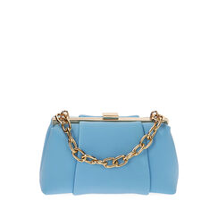 Mini bag celeste in tessuto, Primadonna, 215124050LYCELEUNI, 001a
