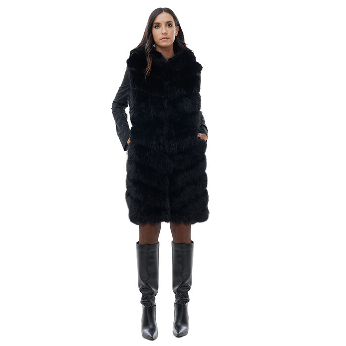 Fourrure noire sans manches Primadonna Collection