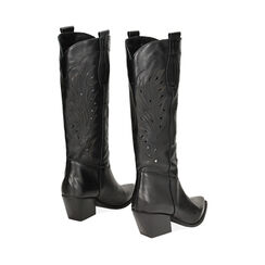 Stivali texani in pelle neri, tacco 7 cm, Primadonna, 23L635050PENERO035, 003 preview