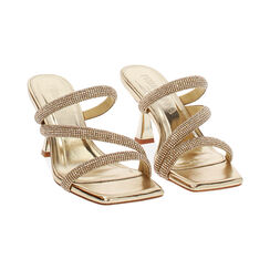 Mules open toe oro tacco 7,5 cm, Primadonna, 274923451LPOROG035, 003 preview