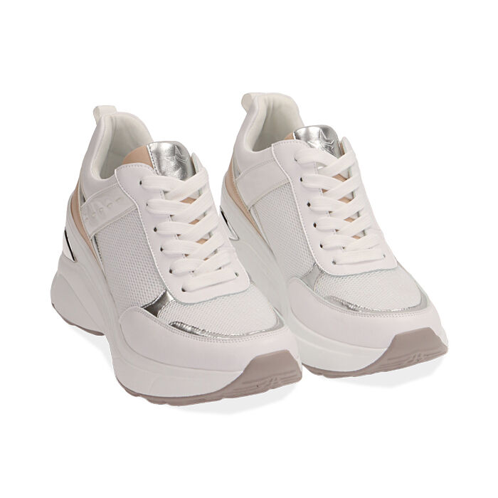 Sneakers bianche, zeppa 9 cm | Primadonna Collection