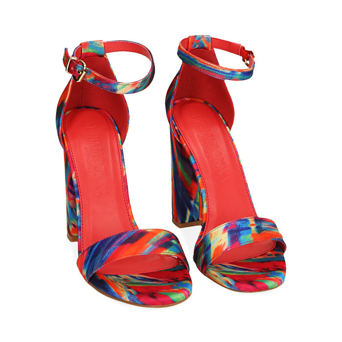 Sandalias mujer tie dye multicolor de raso tac n 10 5 cm