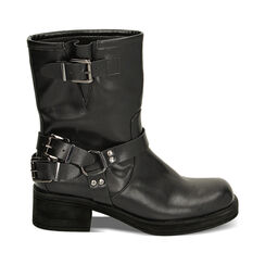 Biker neri punta quadra, tacco 4 cm, Primadonna, 229305802EPNERO035, 001 preview
