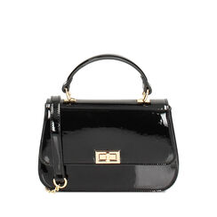 BORSA MINI BAG SINTETICO VERNICE NERO, Primadonna, 235124677VENEROUNI, 001a