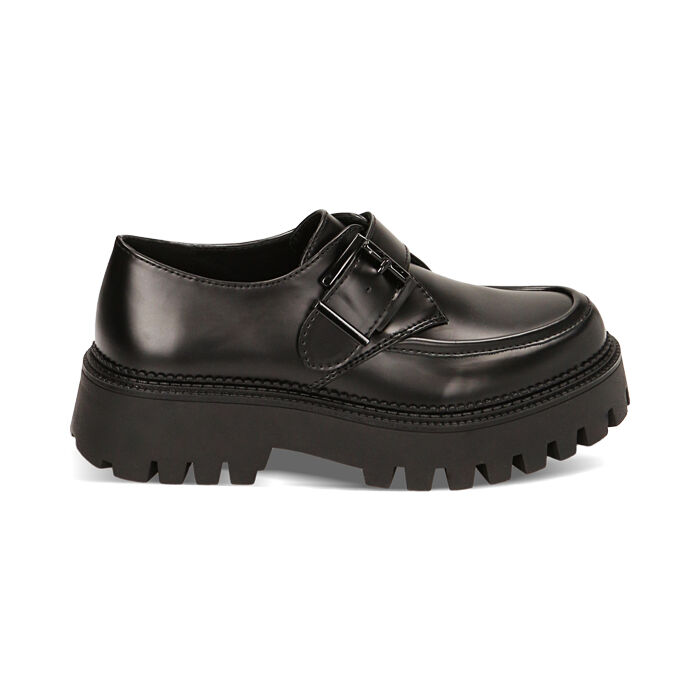 Monk shoes donna nere suola 5 cm Primadonna Collection