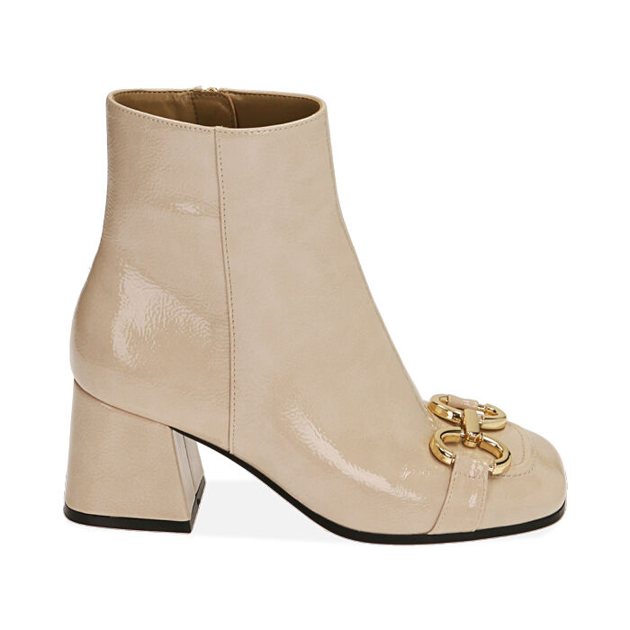 Bottines femme en naplak blanc casse talon 6 5 cm Primadonna Collection