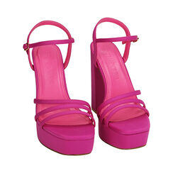 Sandali fucsia in lycra, tacco 12 cm , Primadonna, 192180920LYFUCS035, 002 preview