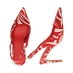 Zapatos destalonados de raso rojo, tacón 10 cm, Rebajas, 192194101RSMURO035, 003 preview