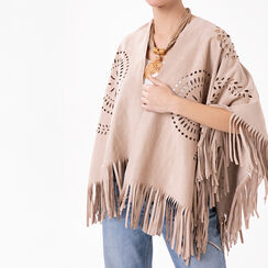 Poncho beige dal fascino avvolgente, Primadonna, 27B480301MFBEIGUNI, 002 preview