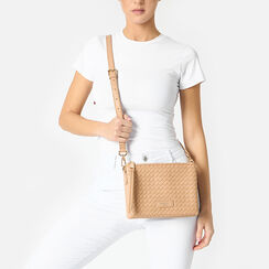 Mini sac à main femme beige tressé, Primadonna, 255701398EIBEIGUNI, 002a
