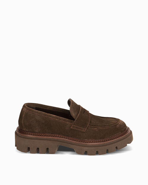 ZAPATOS MOCASIN SUEDE MORO, DK BROWN
