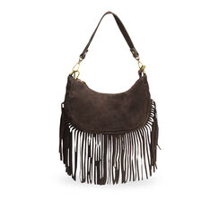 Mini bag testa di moro in camoscio con frange, Primadonna, 260804328CMMOROUNI, 001a