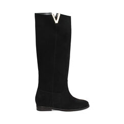 WOMEN SHOES BOOTS SUEDE NERO, Primadonna, 241010005CMNERO035, 001a