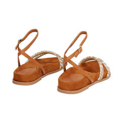 Sandali bassi donna cognac in microfibra e pietre, Primadonna, 254939567MPCOGN035, 004 preview