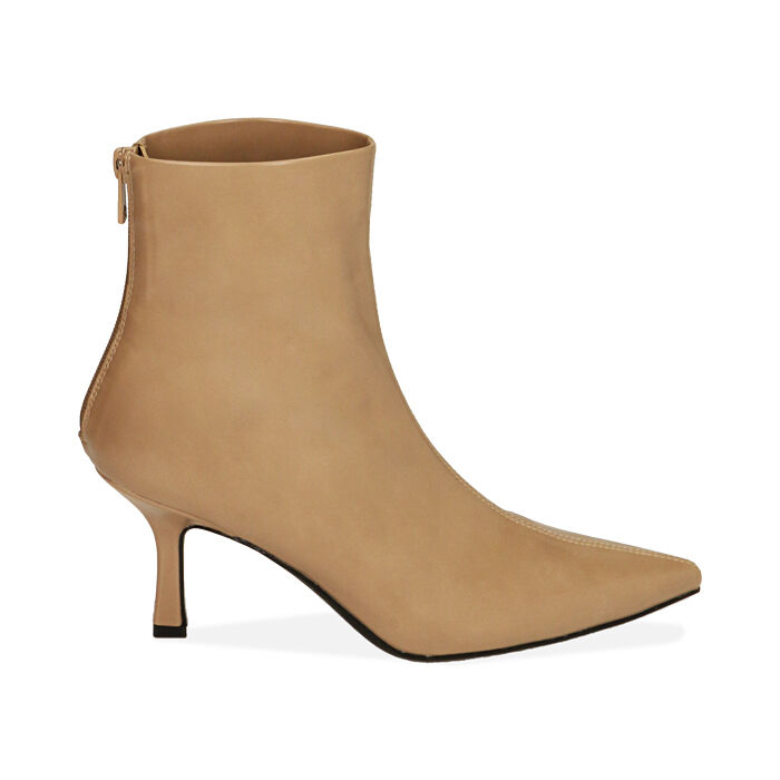 Ankle boots beige, tacco 7,5 cm , Primadonna, 204920401EPBEIG035