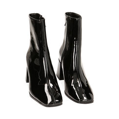 Stivaletti neri in vernice, tacco 7 cm, Primadonna, 224982206VENERO037, 002 preview