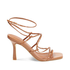 Sandalia con tacón mujer marrón alto, Primadonna, 25O863495VEMARR035, 001a