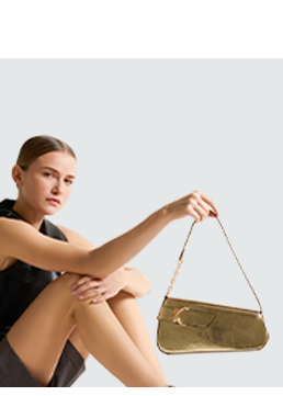 Mini bag oro in laminato con fibbia