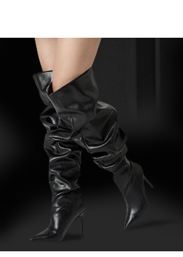 Cuissardes noires avec talon de 10,7 cm