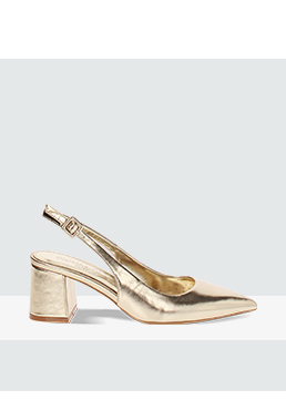 Décolleté slingback donna dorate