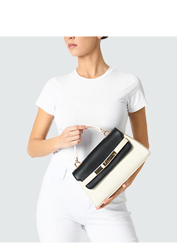 Borsa a mano panna-nera